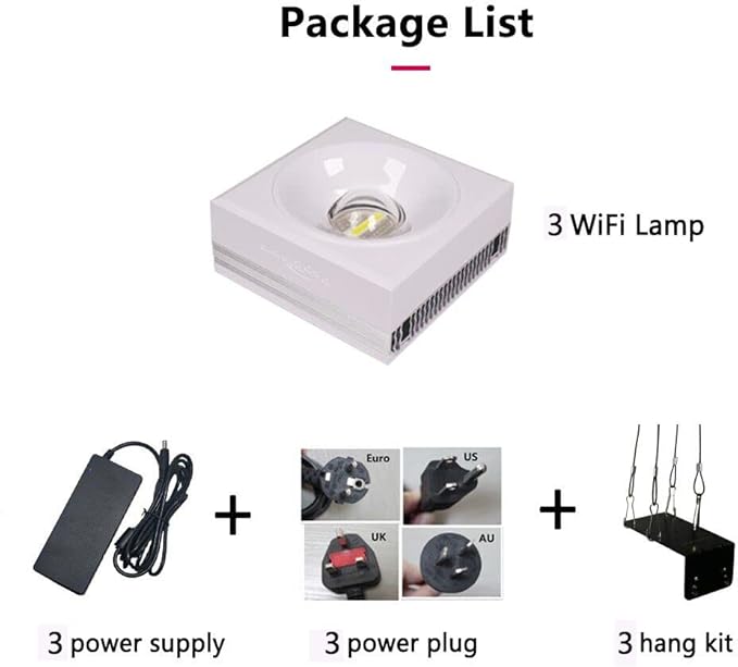 PopBloom RL90 WiFi Reef LED Lights, 300W Reef Aquarium Lighting for 50"-70" SPS LPS Corals and Saltwater Fish Tanks, Multi-Light Sync Control,APP Fully Programmable (3 Lights with Hang kit)