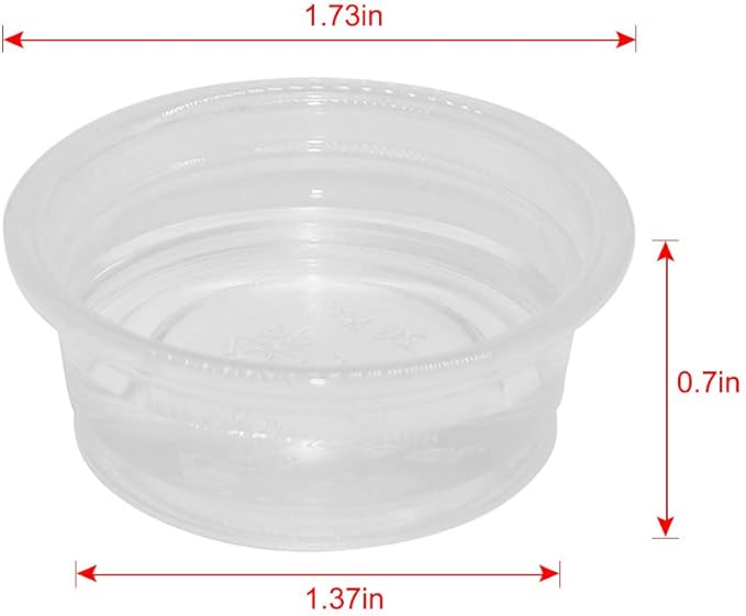 SLSON Small Gecko Food and Water Cups 100 ct Plastic Feeder Cups for Reptile Feeding Bowls for Crested Gecko Lizard and Other Small Pet, 0.5 oz