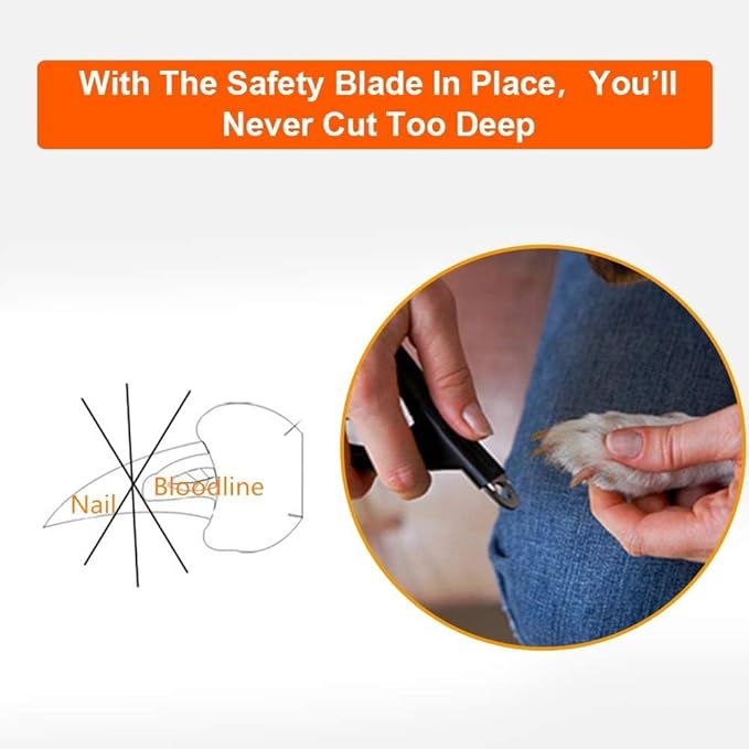 Dog Cat Nail Clippers, Stainless Steel Round Head Professional Dedicated Pet Claw Cutter Trimmer, Black