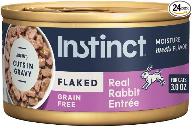 Instinct Flaked Entrees, Wet Canned Cat Food, Rabbit, 3 oz. (24 Count)