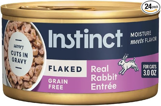 Instinct Flaked Entrees, Wet Canned Cat Food, Rabbit, 3 oz. (24 Count)