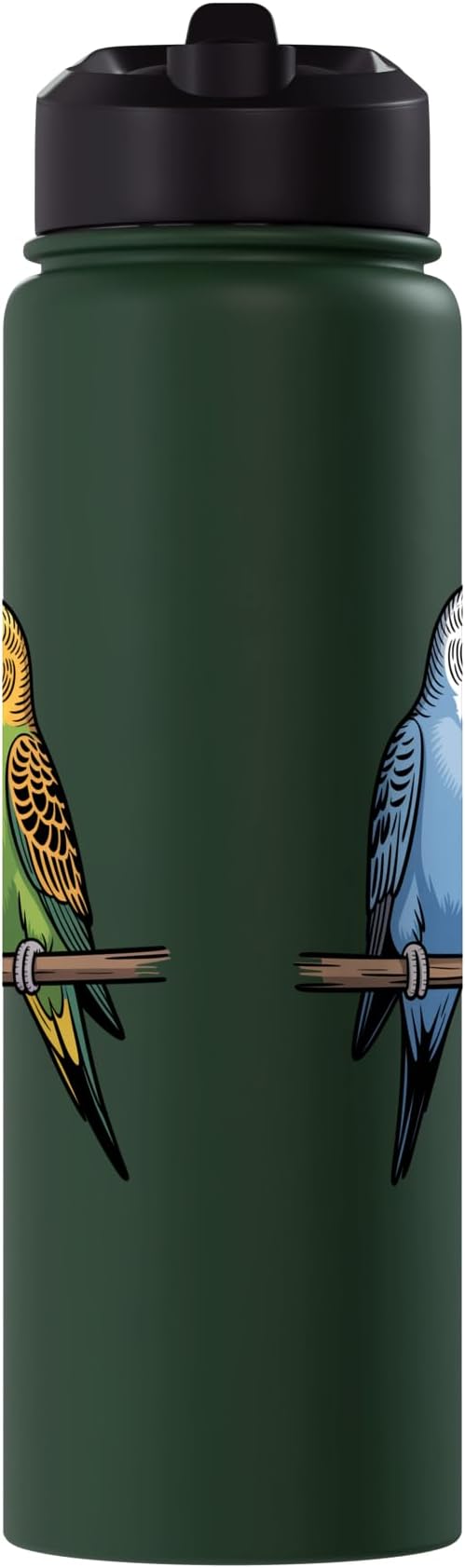 Parakeet Couple Cute Budgie Bird Lovers Art Stainless Steel Insulated Water Bottle