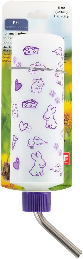 Lixit® Original Super Seal Classic Water Bottle for Rabbits, Cats, Ferrets, Hamsters, Guinea Pigs, Gerbils and Other Small Animals - Made in USA (Frosted (Pack of 1), 8 Ounce)