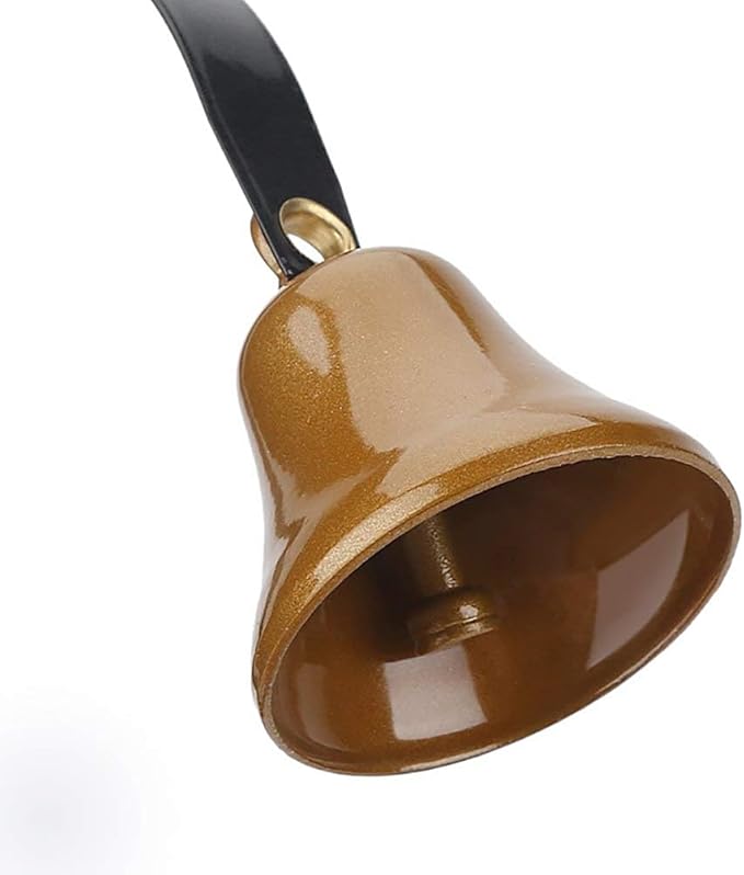 Brass Tinkle Dog Doorbell Dog Training Bells Door Knob Jingle Bells Dog Potty Door Bell Outside Loud Ringing Bells with Screw for Puppy Pets Black
