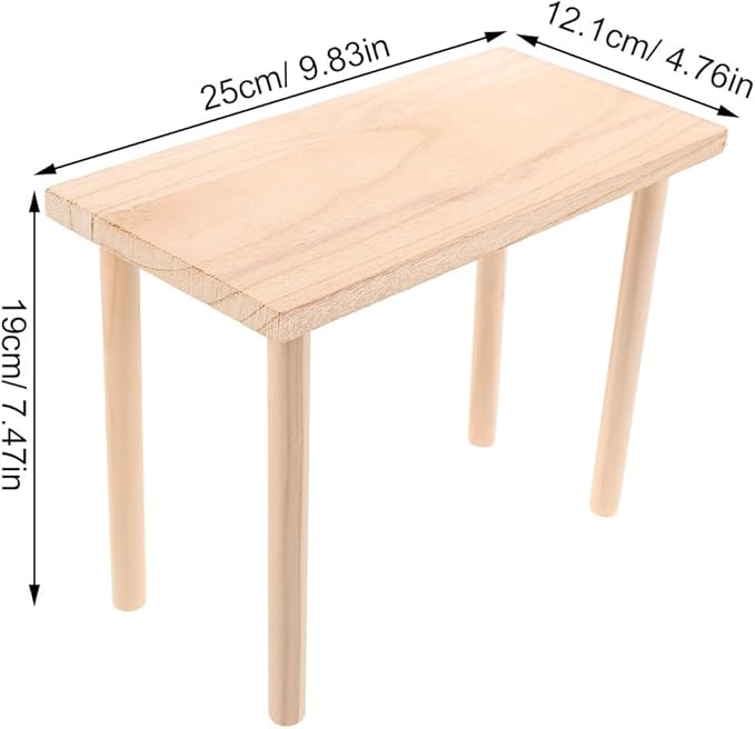 Toddmomy Hamster Play Wooden Platform, Hamster Platform Gerbil Cage Wood Stand with Pillars, Small Animal Resting Area, Rectange, 7. 5'' / 19cm Height