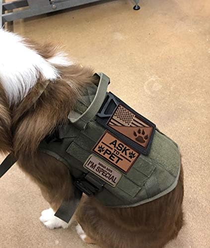 U-LIAN 4-Piece Dog Patch Set: Beast Mode On, Ask to Pet, US Flag, Mama Says I'm Special, Funny Hook & Loop Patches for Service Dogs & Multipurpose Use