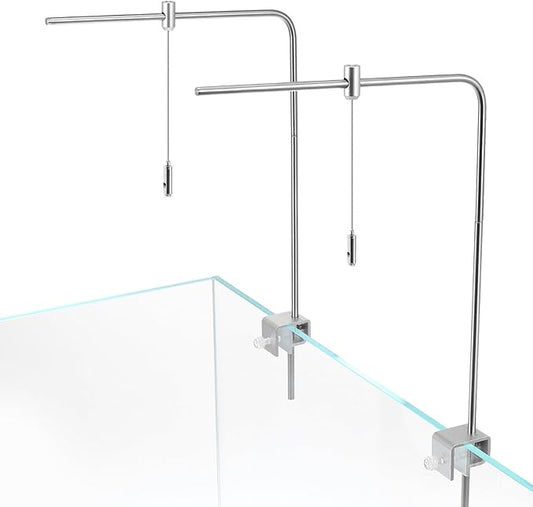 iplusmile Fish Tank Light Stand Kit, Aquarium Lighting Holder, Fish Tank Accessory, Adjustable Fish Tank Light Rack, for Aquatic High LED Light Lamp Light Hanging Bracket Rimless Tank