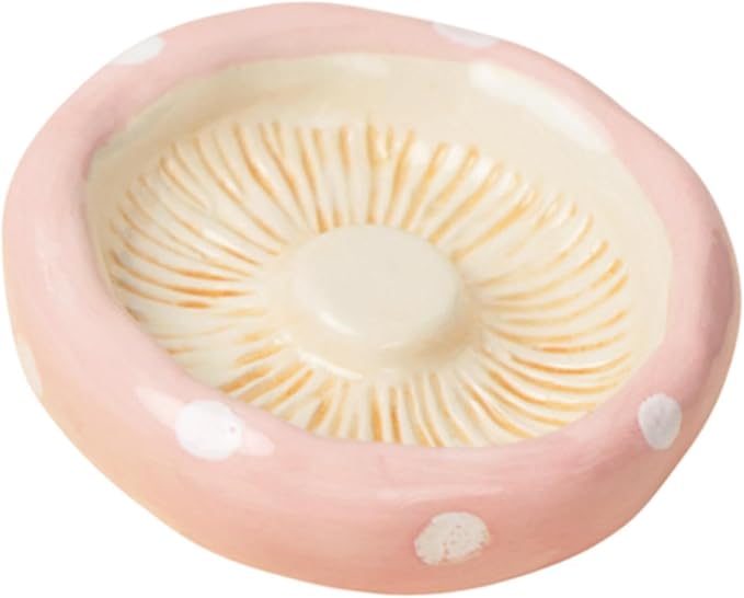Hamster Ceramic Bowl,Small Animal Feeding Dish,Feeding Bowl,Guinea Pig Bowl,Mushroom Water Bowl for Gerbils Ferret Chinchilla, Mushroom Head