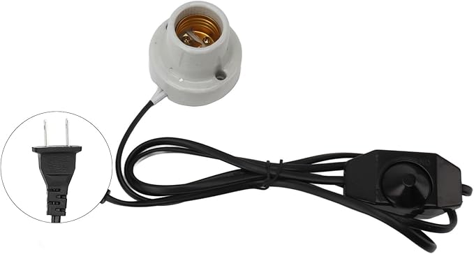 AUNMAS Reptile Heat Lamp, Ceramic Lamp Holder with E27 Socket, Pet Heater Bracket Suitable for All Reptiles(US Plug 120V)
