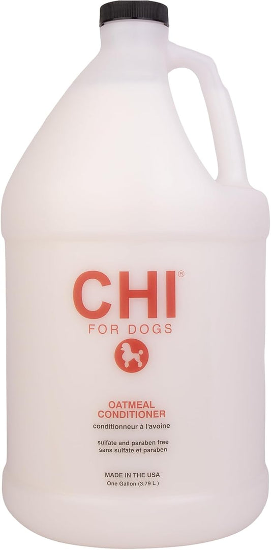 CHI for Dogs Oatmeal Conditioner, Moisturizing Professional Dog Grooming Formula for Sensitive Skin and Dry Coats, for All Breeds, Ionic Technology, Gallon Size, 128 Fl Oz