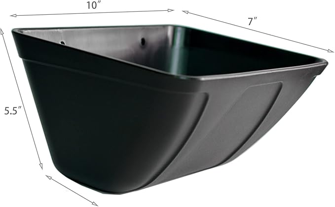 mozoba Hanging Chicken Feeder Trough for Goat Sheep Deer Poultry Duck Chicken Fence Feeder Livestock Feeding Container Goats Supplies Feeders Waterer Bucket (Black and White)