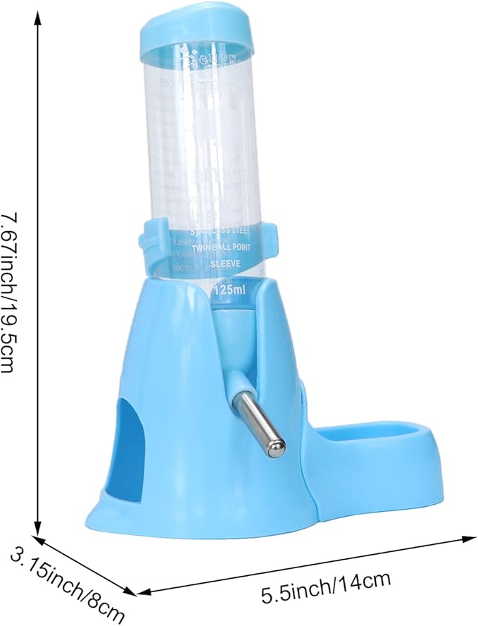 Litewoo 3 in 1 Hamster Water Bottle Small Animal Water Bottle with Food Container Base Hut Hanging Pet Automatic Feeding Drinking Dispenser for Dwarf Hamster Rats Mouse Gerbil Mice