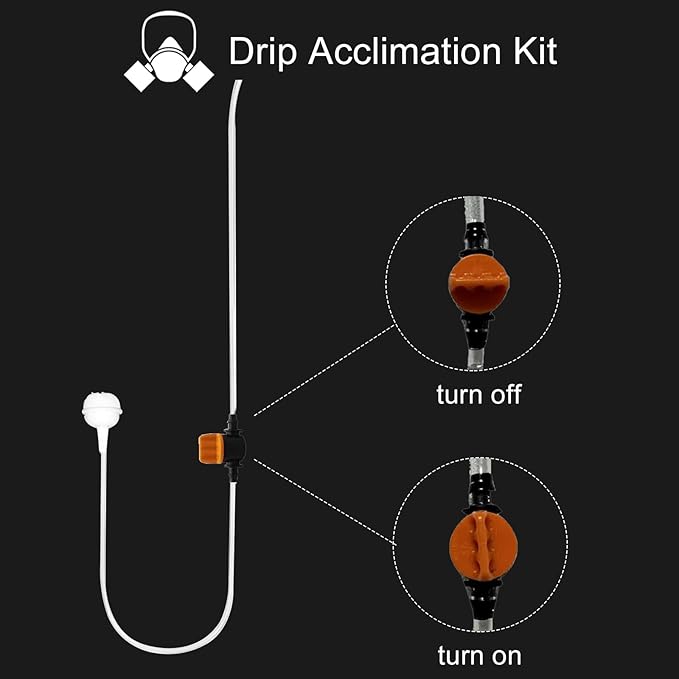 Bubble Magus Drip Acclimation Kit for Saltwater and Freshwater Aquariums, Fish Tanks, Ensure Smooth Transition for Coral, Shrimp, Marine Fish, Navigation System Live Koi Fish, Plant Decor Security