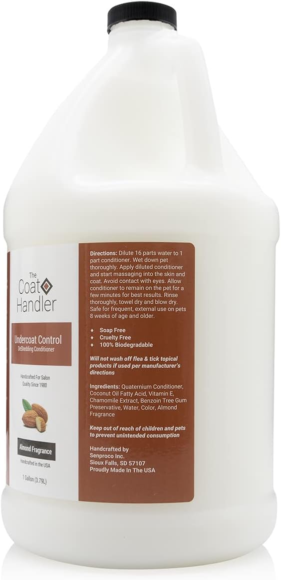 The Coat Handler Undercoat Control Deshedding Conditioner, 1 Gallon - Combats and Reduces Shedding, Undercoat Removal, Omega 3 & 6 Rich, Vitamin E Strengthens Hair Follicles, All-Natural Ingredients