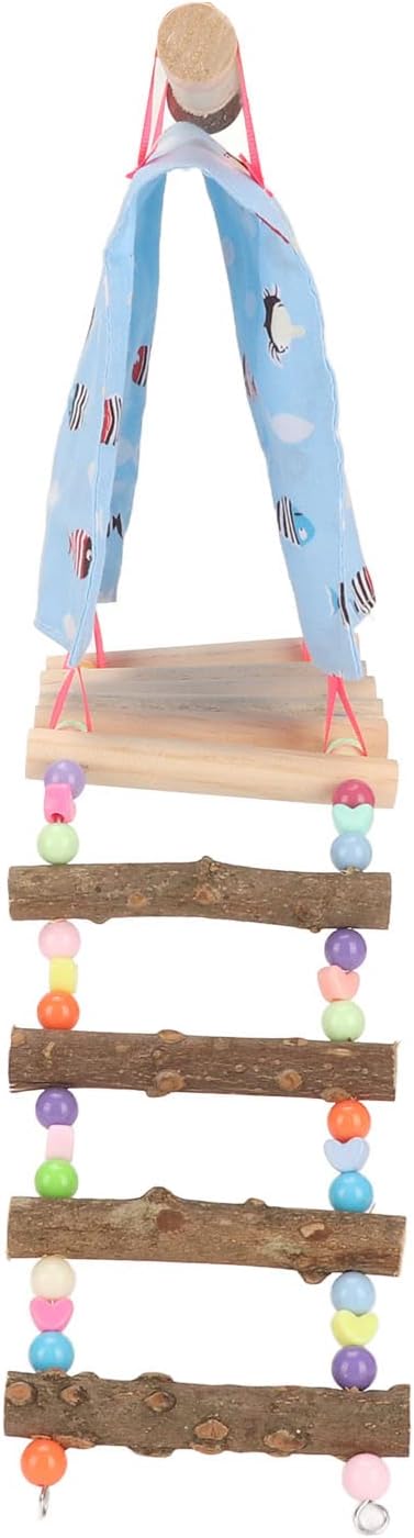 Semme Colorful Pet Hammock Tent with Ladder for Small Animals Like Parrots Hamsters and Golden Bears and Safe Hanging
