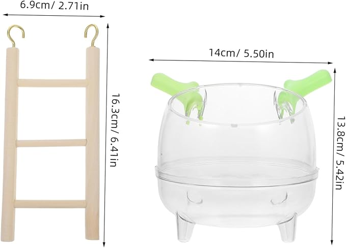 Totority Hamster Bath House Sand Dual-Function Litter Box and Grooming Station for Hamsters Gerbils and Chinchillas Complete Bathing Kit Ladder