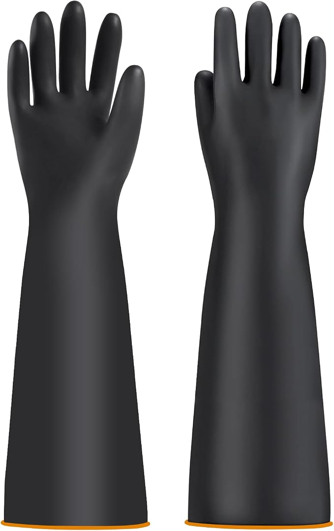 Haiou Chemical Resistant Nitrile Gloves Long Rubber Gloves for Drains, Acid, Oil, and Industrial Use Household Cleaning
