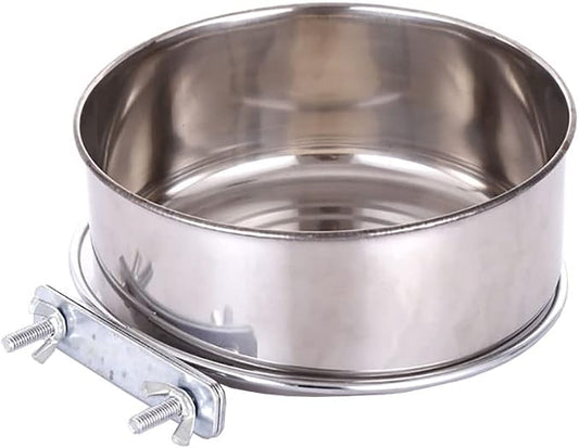 JiangYanus Stainless Steel Hanging Pet Bowls, Dog Crate Food and Water Bowl | Metal Coop Cups with Clamp Holder Detachable Cage Kennel Bowl Feeder Dish for Dogs Cats Birds Ferret Rabbit and Small Animals
