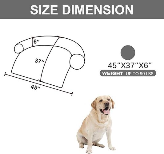 Tinaco Calming Dogs/Cats Bed Mats, Dog Pad Washable Removable Couch Cover, Plush Long Fur Mat for Pets, Waterproof Lining, Perfect for Small, Medium and Large Dogs and Cats (Dark Gray, 45"x37")
