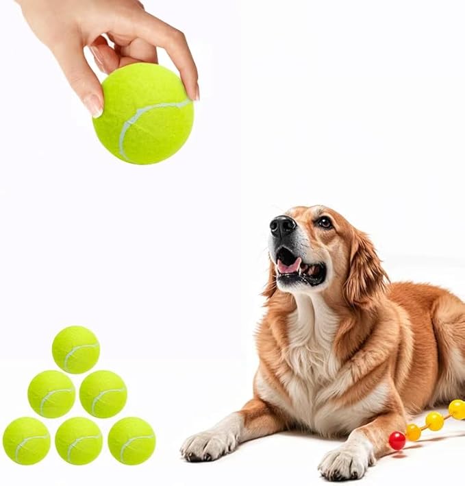 3-Pack Tennis Ball Dog Toys with Squeaker, Interactive Fetch Play for Pets 40 lbs and Over ，Training Balls for Indoor & Outdoor Exercise, 3.28-inch (Sound Ball, 12PCS)