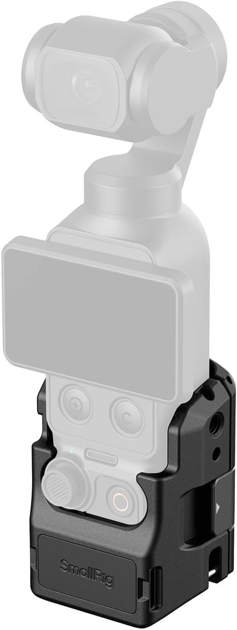 SmallRig Pocket 4/3 Aluminum Cage Expansion Adapter Accessories for DJI Osmo Pocket 4/3, with 1/4"-20 Holes for Side Handle, Cold Shoe Mount, Bidirectional Magnetic Quick Release Interfaces - 6002