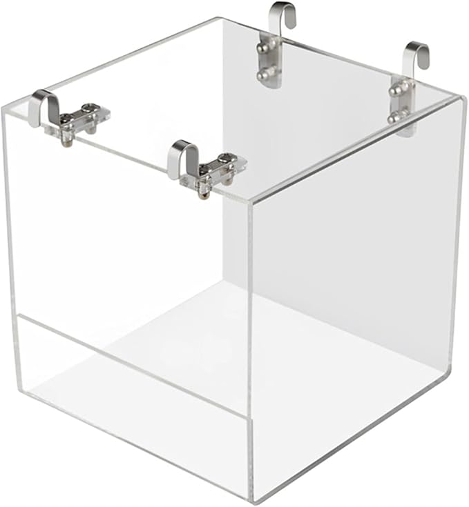 GURECOD Hanging Bird Bath Cube Bird Bathtub Bath Shower Box Bowl Cage Accessory for Little Bird Canary Budgerigar Parrots Crested Myna Cockatiel Lovebird Parakeet Bath (Small)
