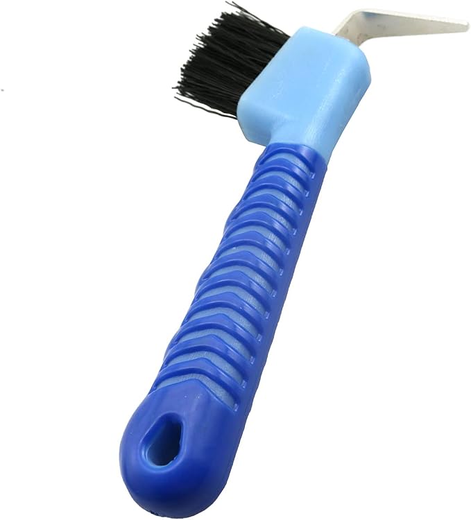 ZYAMY Horse Hoof Pick Brush with Soft Touch Rubber Handle Random Color for Goat, Donkey and Horse