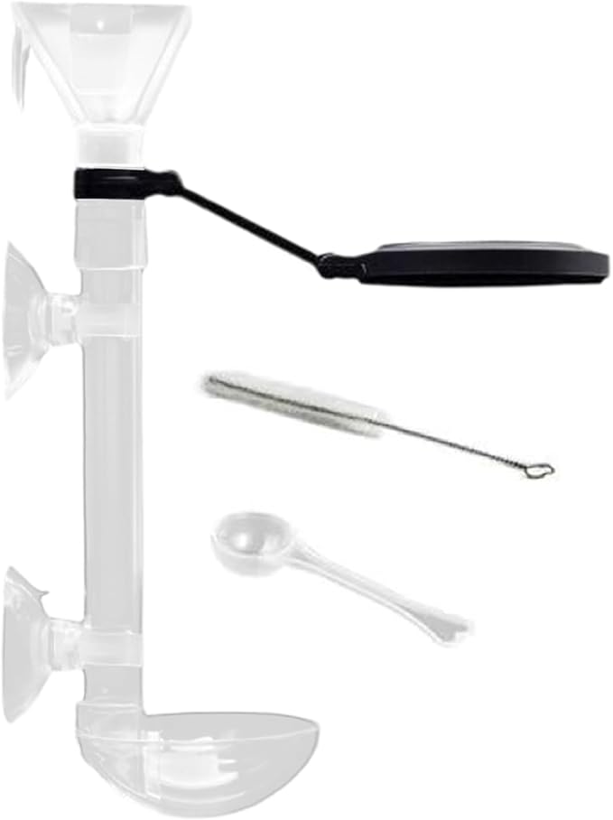 Fish Food Feeder - Clear Telescopic Aquarium Feeding Tube, Suction Mounted Dispenser Pipe, Precision Target Drop System, Adjustable Length Design | Automatic Aid for Shrimp Turtle Tank Pond Care
