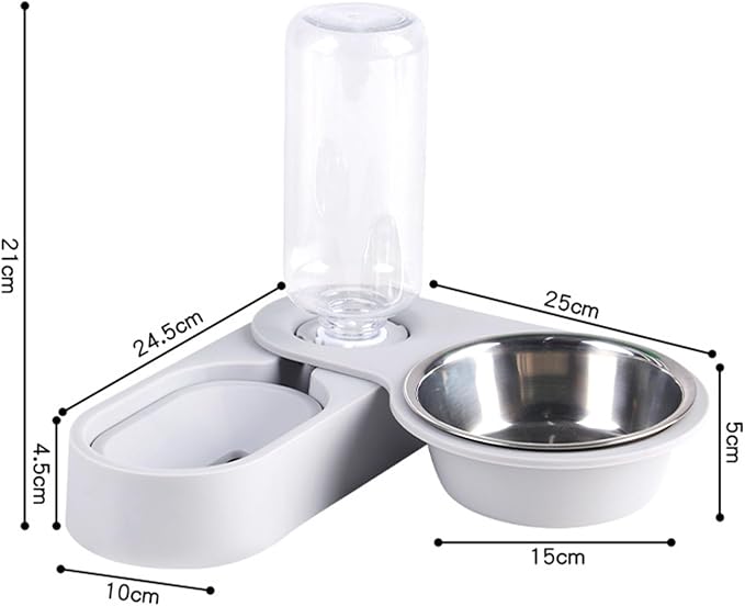 Pets Automatic Feeders 18oz Water Dispenser Food Bowl Gravity-Fed Water Fountains for Small Animal Cat Rabbit Ferret