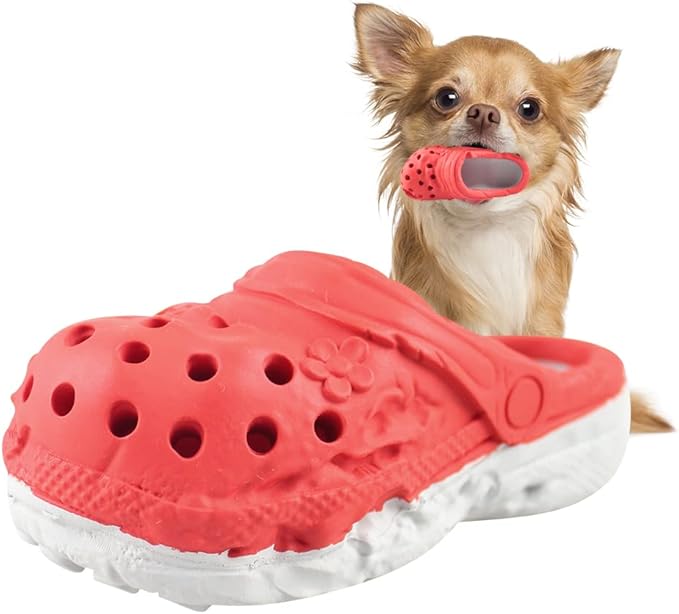 Dog Chew Toy, Durable Rubber Slipper Toy for Puppy, Dog Tough Toys for Pet Training and Cleaning Teeth, Interactive Puppy Toys for Aggressive Chewers Small Medium Breed
