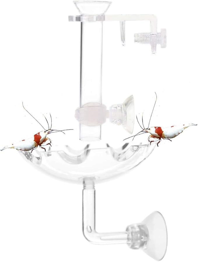 Shrimp Feeding Tube and Feeding Dish, Fit for Shrimp Fish, Mini Size, High Transparent Acrylic Material