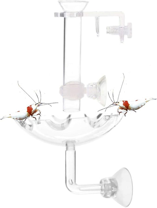Shrimp Feeding Tube and Feeding Dish, Fit for Shrimp Fish, Mini Size, High Transparent Acrylic Material