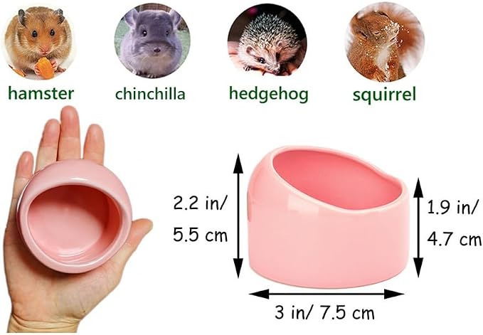 Exotic Nutrition No-Tip Ceramic Feed Station - Durable Ceramic & No Escape Feed Dish - Hamsters, Hedgehogs, Chinchillas, Rats, Ferrets, Guinea Pigs, Rabbits, Squirrels, and Reptiles (Purple)