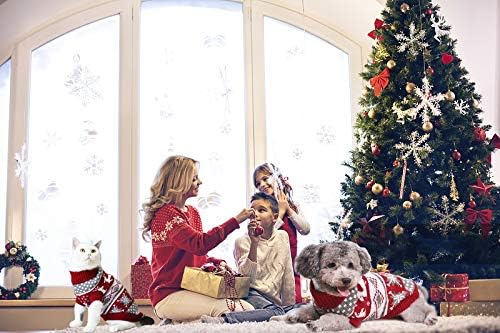 Dog Christmas Sweaters Pet Winter Knitwear Xmas Clothes Classic Warm Coats Reindeer Snowflake Argyle Sweater for Kitty Puppy Cat-M