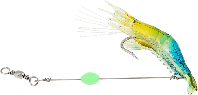 6pcs Saltwater Shrimp Fishing Lures, Fishing Shrimp Lures Luminous Silicone Soft Bait for Freshwater Saltwater