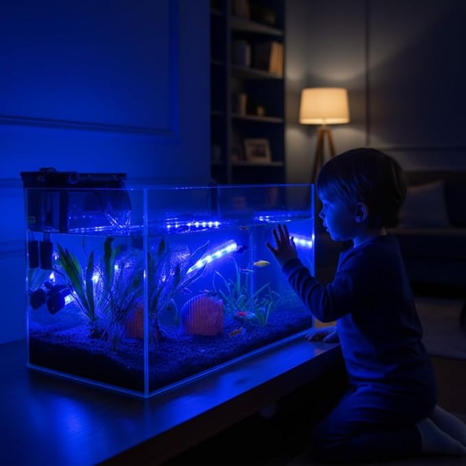 FEDOUR 18.9in Submersible Aquarium LED Light, 24/7 Mode Aquarium Lights with Full Spectrum RGBW LEDs, IP68 Waterproof Fish Tank Light with Dimming, Timming and Color Adjustable
