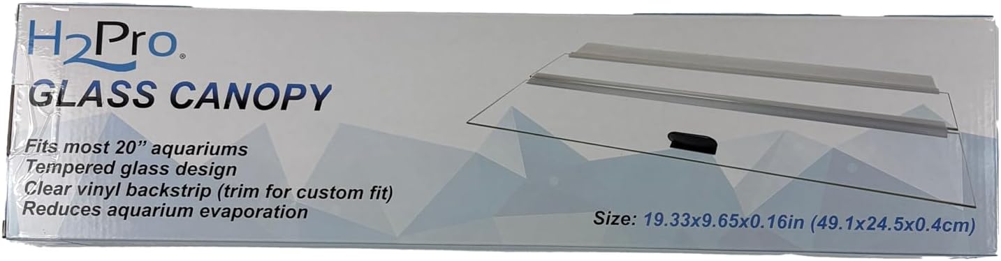 H2Pro Glass Canopy Aquarium Lid for Fresh & Saltwater Fish Tanks (20GT for Aqueon & Marineland 10 Gallon Aquariums)