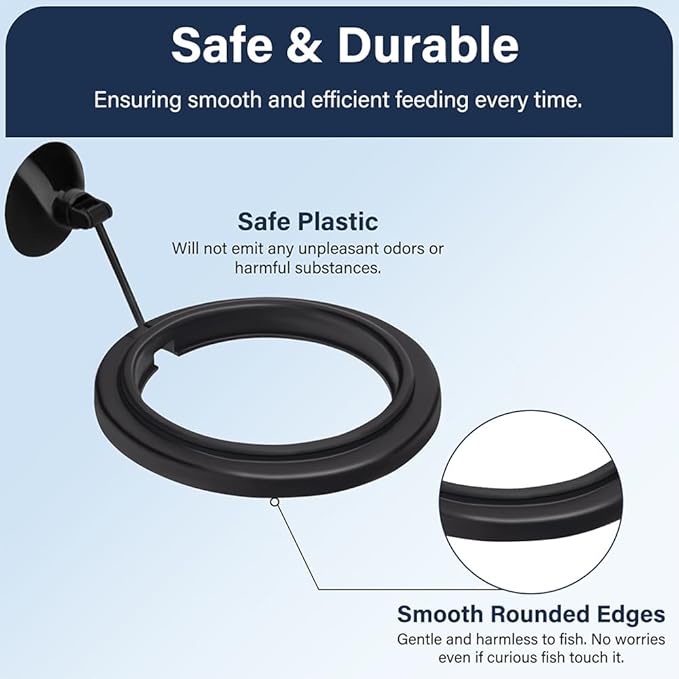 Aquarium Feeding Ring Small Round Floating Fish Food Feeder Food Holder with Suction Cup for Betta Goldfish Guppy Turtle Tank Accessries (1Pack)