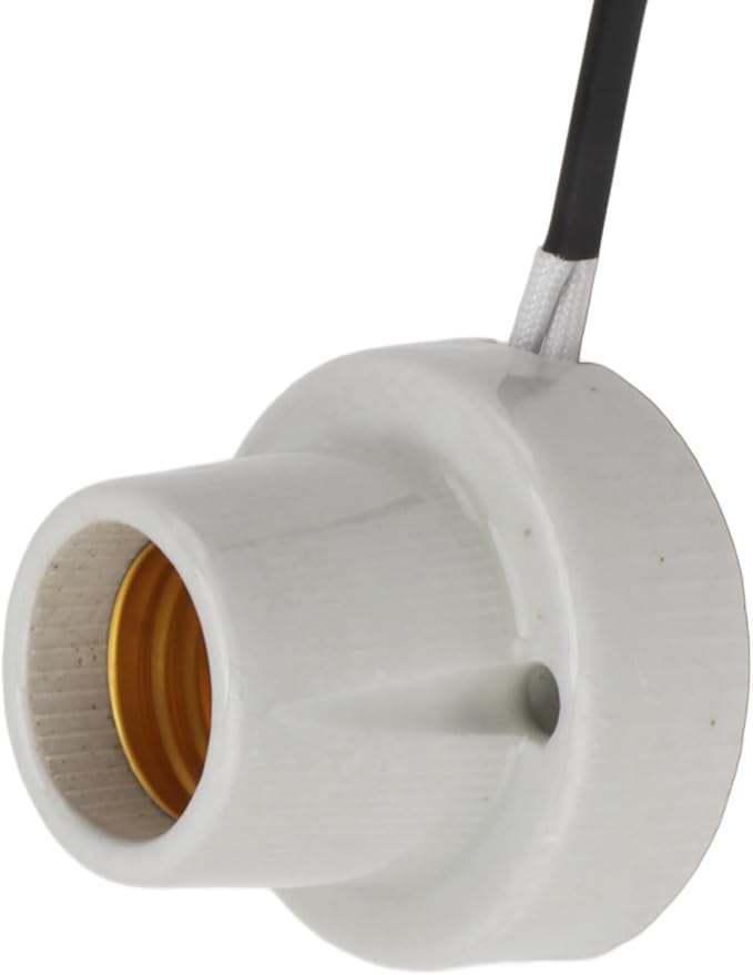 Keenso Reptile Heat Lamp Holder, Ceramic E27 Socket with Switch Function, for Lizard Tortoise Lighting and Heating (US Plug 120V)