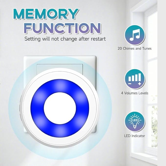 Scirove Wireless Dog Door Bell - Dog Bells to Go Outside for Potty Training, Dog Buttons for Communication, 58 Melodies & 4 Volume Pet Doorbell