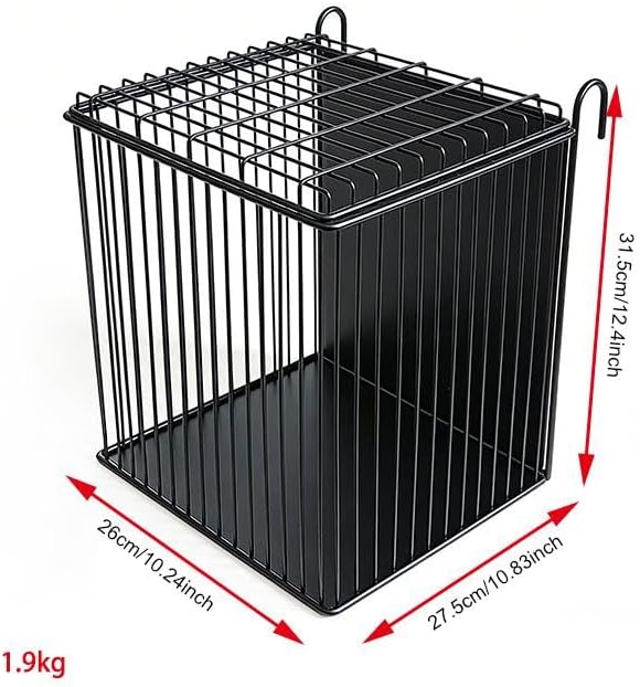 Gralara Rabbit Hay Holder with Hook for Cage Food Dispenser Hanging Guinea Pig Hay Feeder Storage Basket for Outside Chinchillas, 26cmx27.5cmx31.5cm