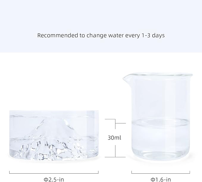 Niteangel Hamster Feeding & Water Bowls- Mount Fuji Series Glass Drinking Bowls for Dwarf Syrian Hamsters Gerbils Mice Rats or Other Similar-Sized Small Pets