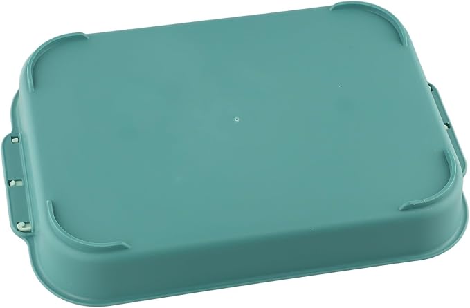 Small Animal Litter Box with Detachable Grid, Large Space Rabbit Toilet Tray for Guinea Pigs Hamster Chinchilla Ferret, Smooth Corner Plastic Potty Training Pan, Easy Clean Blue 36.5x24.5cm(B)