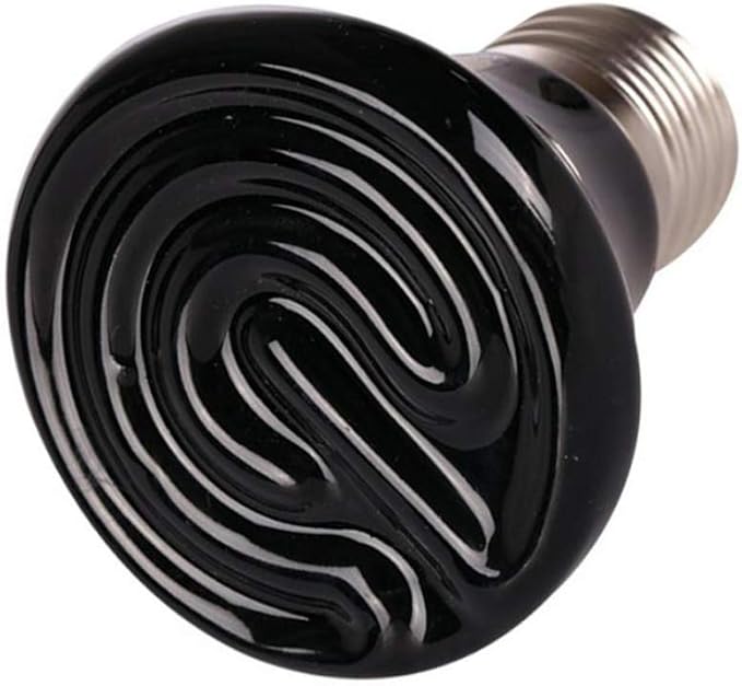 25W Mini Reptile Heat Lamp Bulb E26 Base Non-Light Emitting Infrared Ceramic Heat Emitter for Terrariums Turtles, Lizards, Snakes, and Small Pets 2-Pack