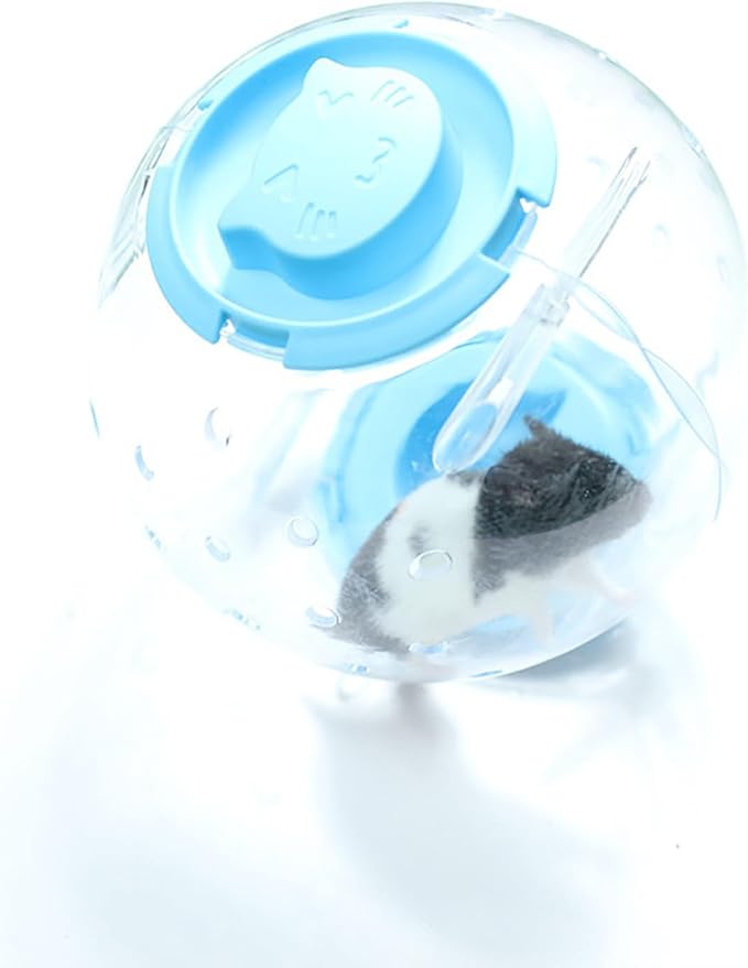 Hamster Ball, Transparent Hamster Running Ball Exercise Wheel Cage Accessories Hamster Toys, Large Space, Reduce Boredom, Increase Activity (Blue, 7.1inch)