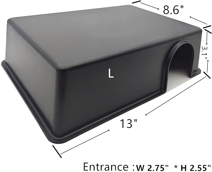 LEOTERRA Large Snake Hides Reptile Hides for Ball Pyhtons Large Snakes Use Humid Hides 13"X8.66"X3.15" (L) Durable and Easy to Clean Can Also be Used as a mole, Hamster, Guinea Pig Hideout (2 pcs)
