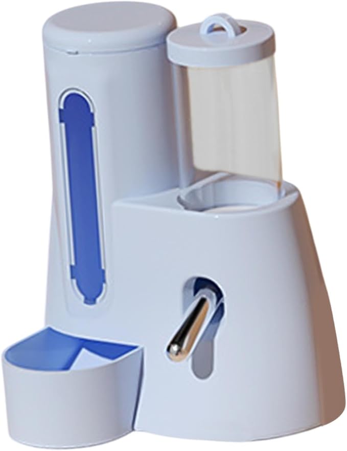 Baoblaze Automatic Hamster Feeder Food Dispenser Hamster Water Bottle Lightweight Clear Food Container for Ferrets Gerbils Chinchillas, Blue, 80ml