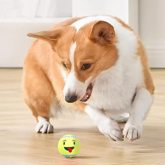 3-Pack Tennis Ball Dog Toys with Squeaker, Interactive Fetch Play for Pets 40 lbs and Over ，Training Balls for Indoor & Outdoor Exercise, 3.28-inch (Yellow, 12PCS)