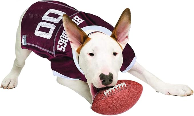 Pets First NCAA College Mississippi State Bulldogs Mesh Jersey for DOGS & CATS, Medium. Licensed Dog Jersey with your Favorite Football/Basketball College Team