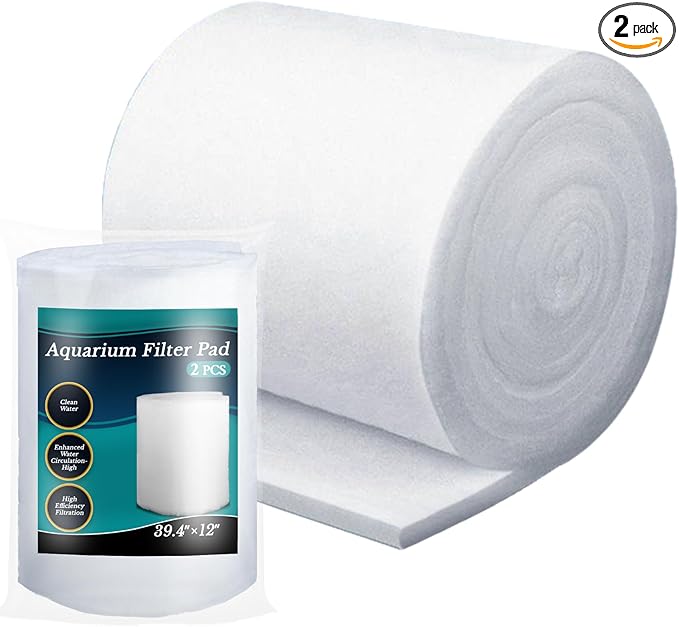 MAQIHAN Aquarium Filter Pad - Aquarium Filter Media,39.4 x 11.8in Media Roll for Fish Tank, Ponds,Garden, Saltwater,Fershwater,Plant, Trutle (2)